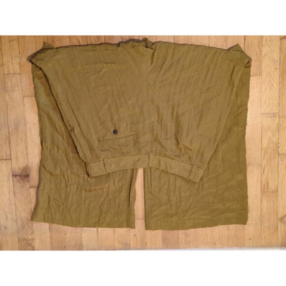 RTR Madewell Green Wide Leg High Rise Pleated Drapey Loose Cargo Pants Size 12 - Picture 11 of 13